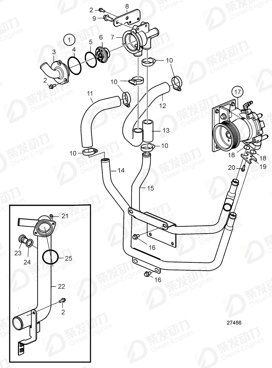 volvo penta Sealing ring 11030751 Drawing volvo penta Sealing ring 11030751 Drawing